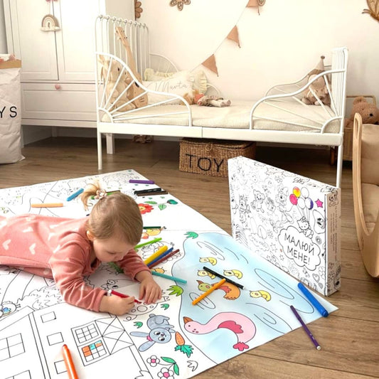 Bauernhof | RIESIGE Malvorlage 120 x 150 cm