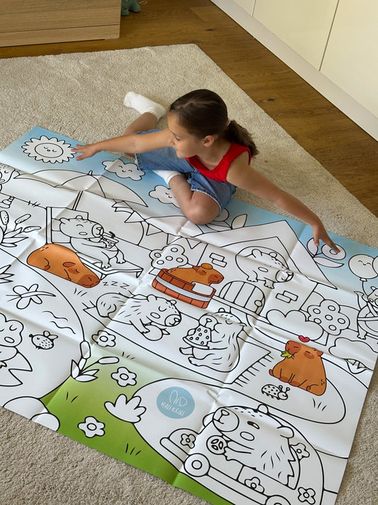 Wasserschwein | RIESIGE Malvorlage 120 x 150 cm