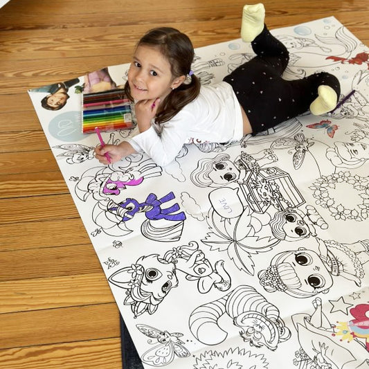 Prinzessinnen | RIESIGE Malvorlage 120 х 150 cm