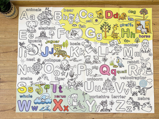 Englisches Alphabet | RIESIGE Malvorlage 120 х 150 cm