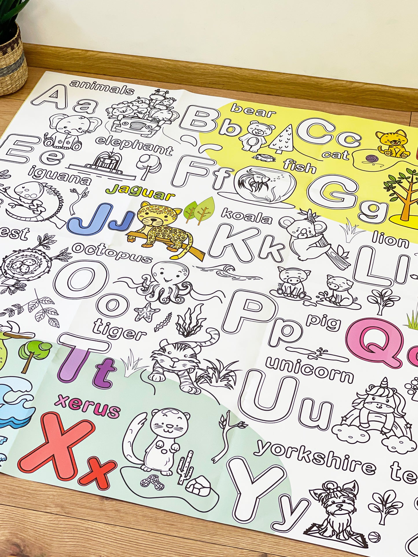 Englisches Alphabet | RIESIGE Malvorlage 120 х 150 cm
