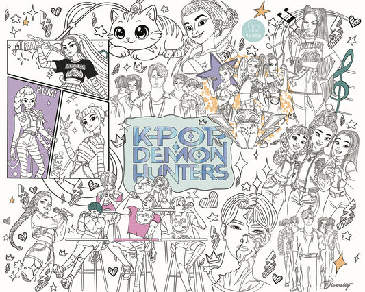 Jägerinnen | RIESIGE Malvorlage 120 х 150 cm