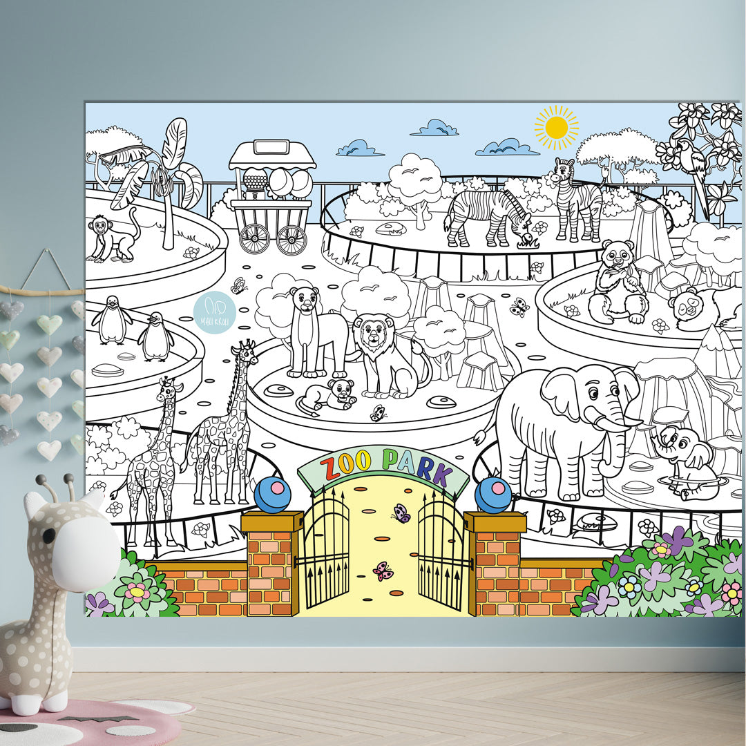 Zoo / Tiere | RIESIGE Malvorlage 120 х 150 cm