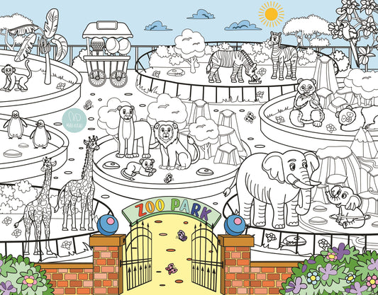 Zoo / Tiere | RIESIGE Malvorlage 120 х 150 cm