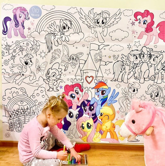 Ponys | RIESIGE Malvorlage 120 х 150 cm