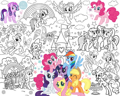 Ponys | RIESIGE Malvorlage 120 х 150 cm