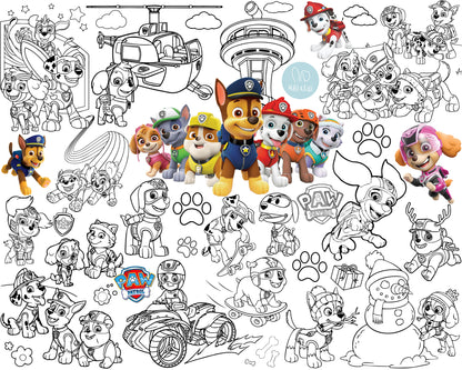 Welpen | RIESIGE Malvorlage 120 х 150 cm