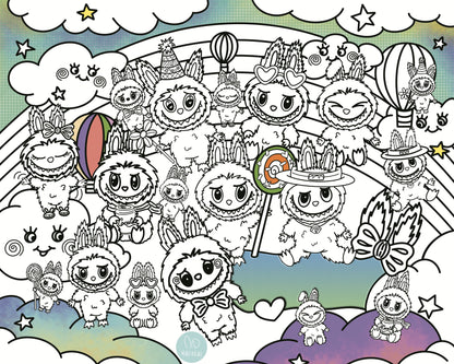 Monsters | RIESIGE Malvorlage 120 x 150 cm