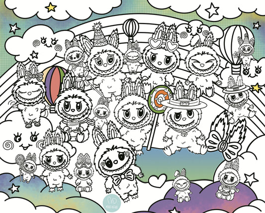 Monsters | RIESIGE Malvorlage 120 x 150 cm