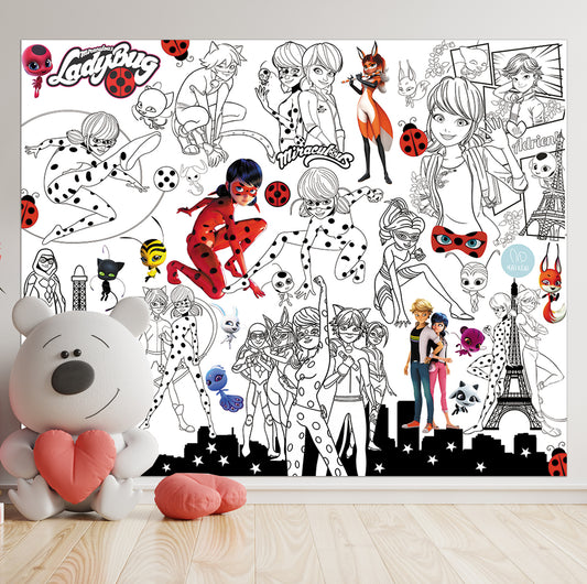 Coccinellidae | RIESIGE Malvorlage 120 х 150 cm