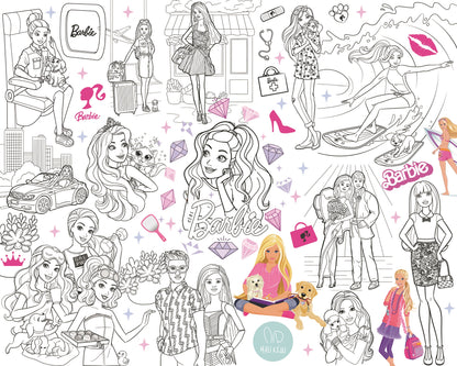 Puppen | RIESIGE Malvorlage 120 х 150 cm