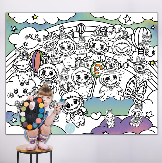 Monsters | RIESIGE Malvorlage 120 x 150 cm