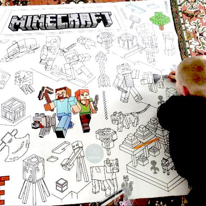 Blockbauspiel | RIESIGE Malvorlage 120 х 150 cm