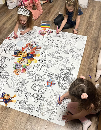 Welpen | RIESIGE Malvorlage 120 х 150 cm