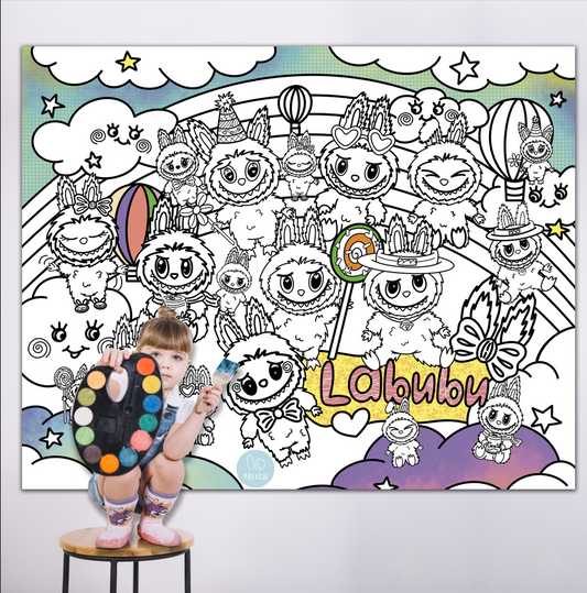 Labubu | RIESIGE Malvorlage 120 x 150 cm