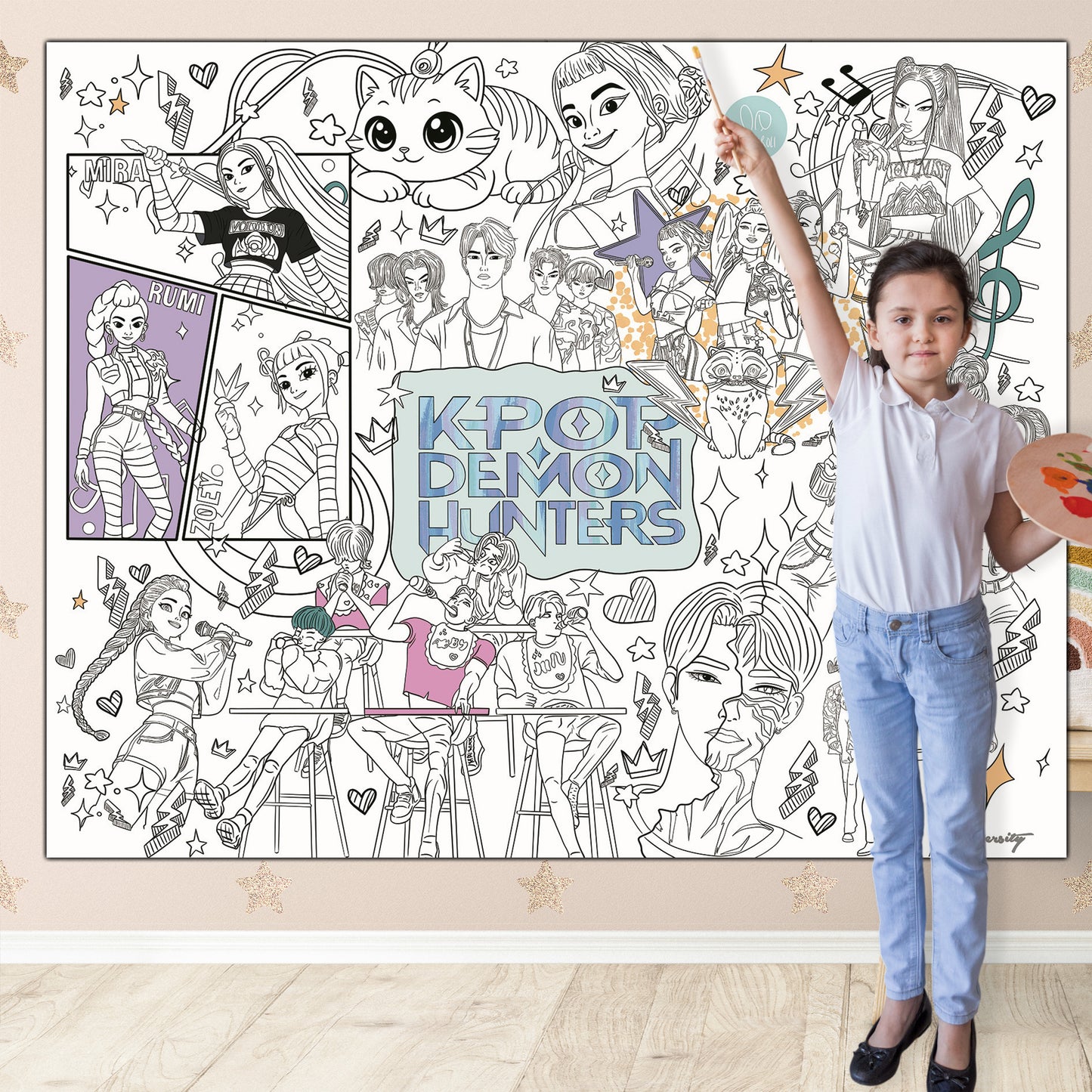 Jägerinnen | RIESIGE Malvorlage 120 х 150 cm