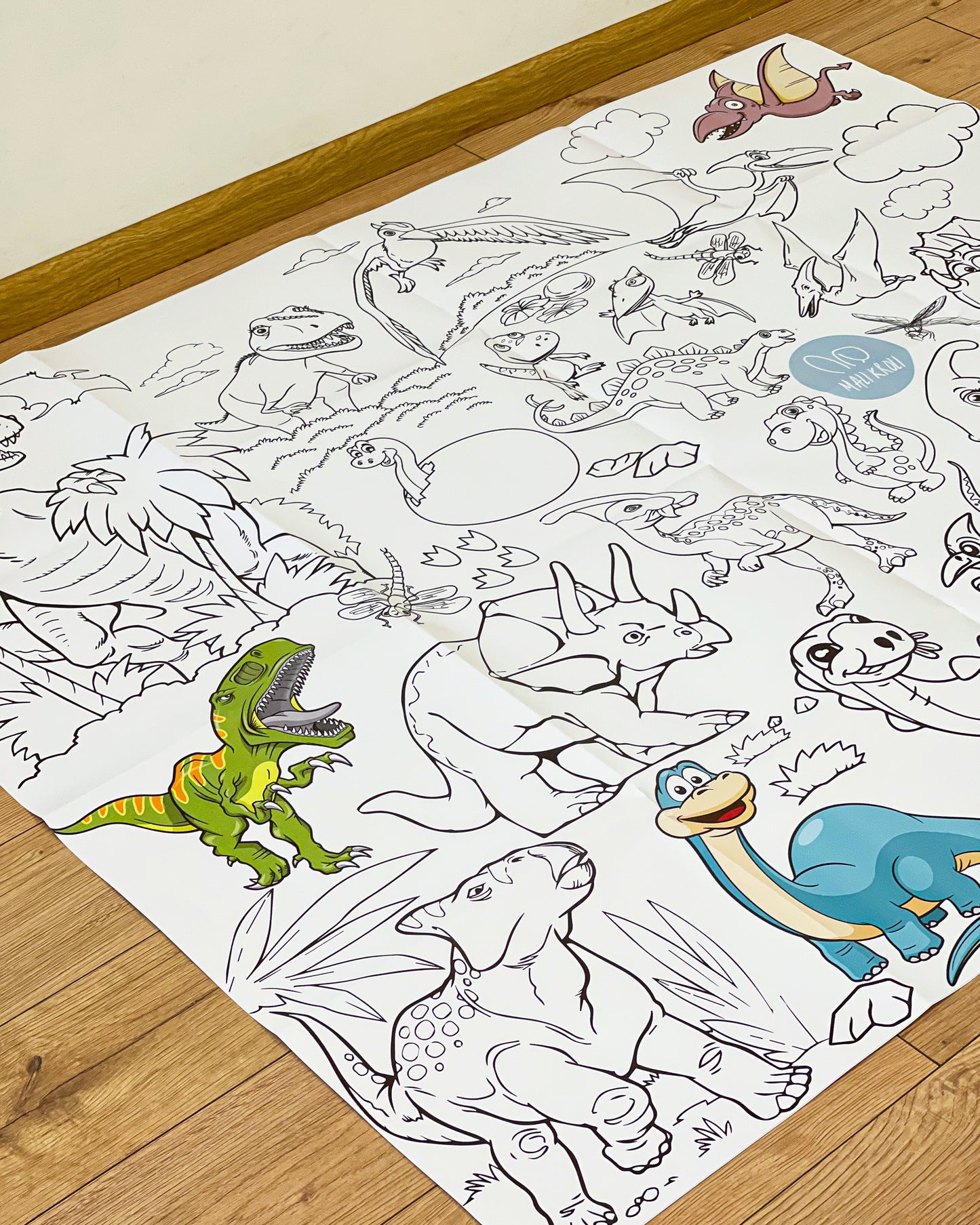 Dinosaurier | RIESIGE Malvorlage 120 х 150 cm