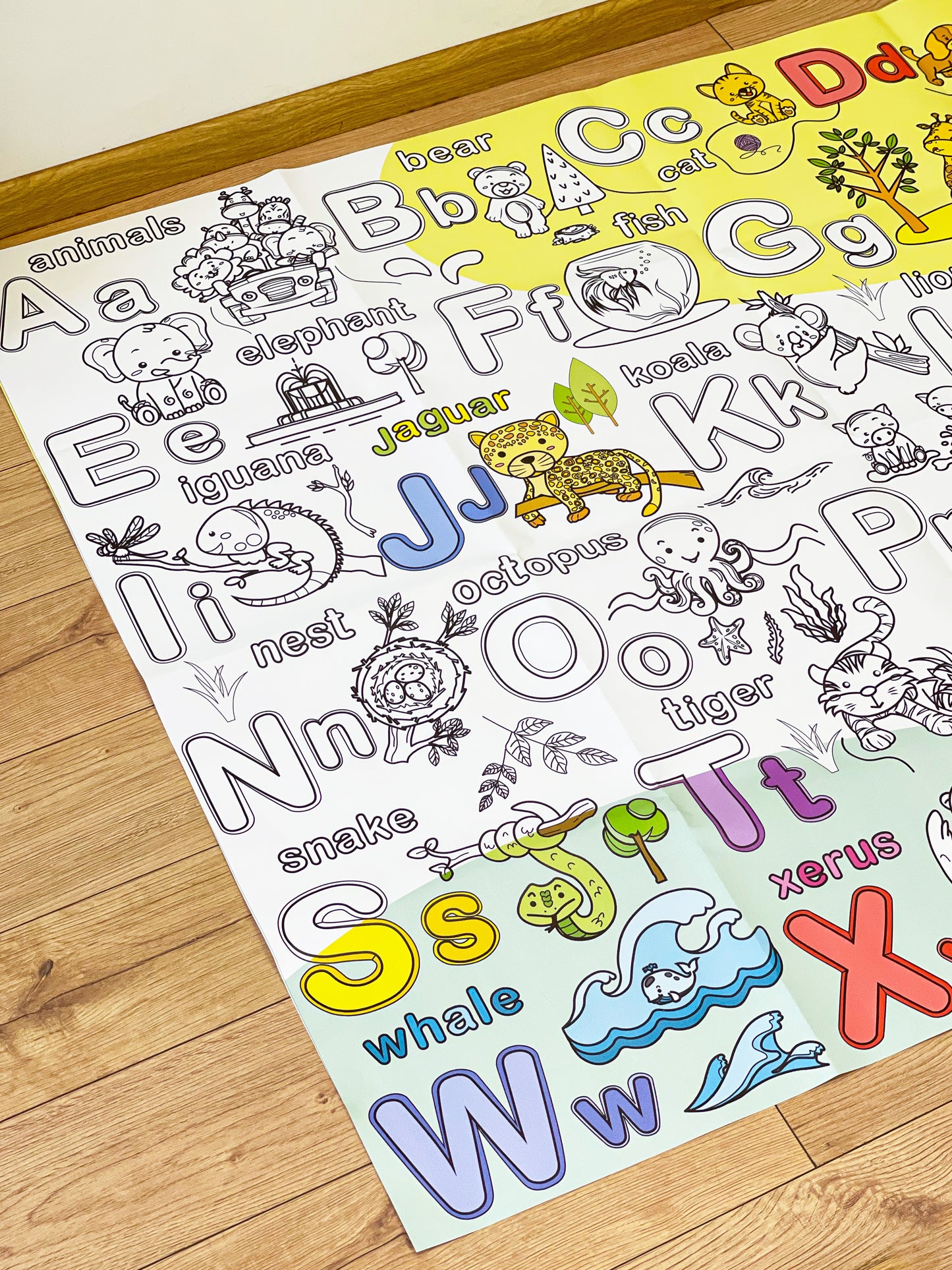 Englisches Alphabet | RIESIGE Malvorlage 120 х 150 cm