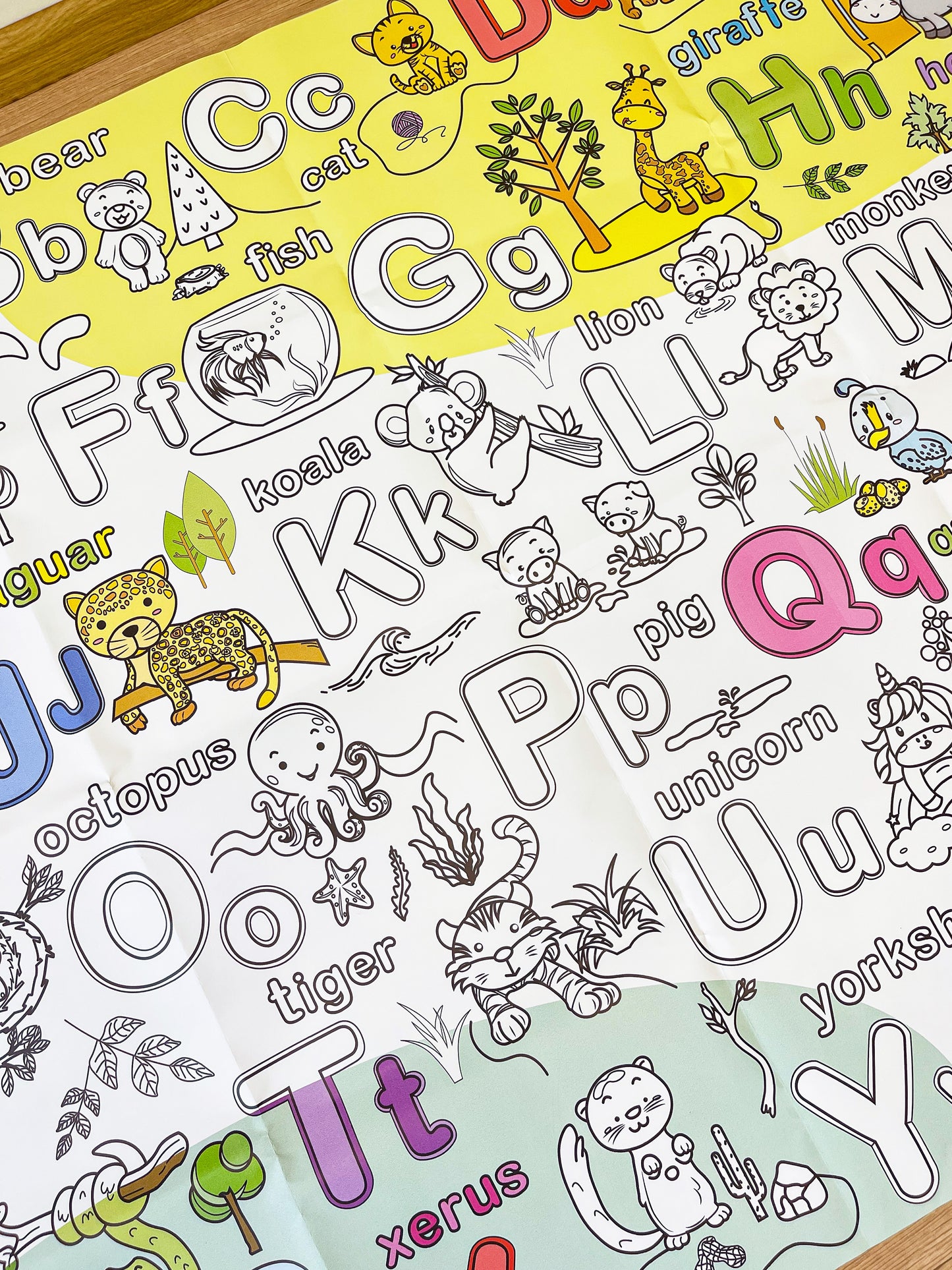 Englisches Alphabet | RIESIGE Malvorlage 120 х 150 cm