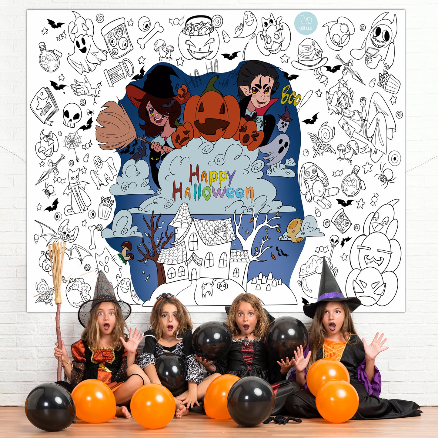 Helloween | RIESIGE Malvorlage 120 х 150 cm