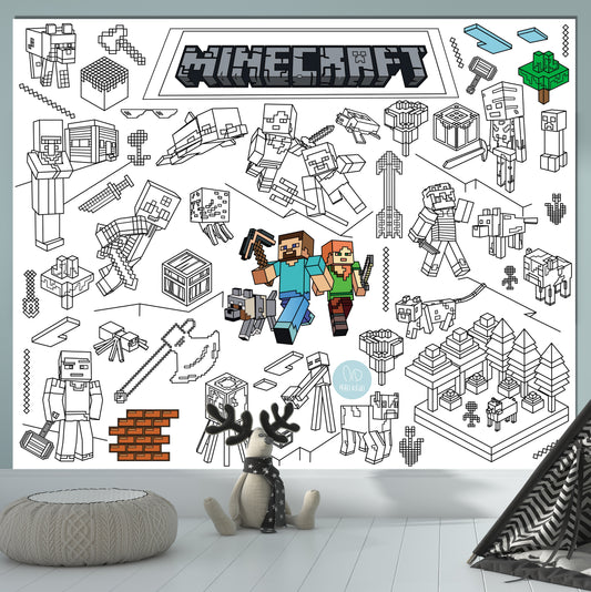 Blockbauspiel | RIESIGE Malvorlage 120 х 150 cm