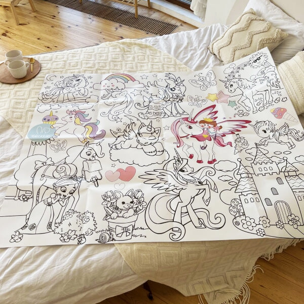 Einhörner | RIESIGE Malvorlage 120 х 150 cm