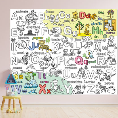 Englisches Alphabet | RIESIGE Malvorlage 120 х 150 cm