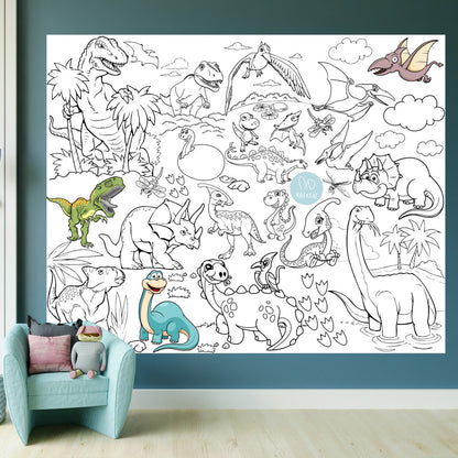 Dinosaurier | RIESIGE Malvorlage 120 х 150 cm