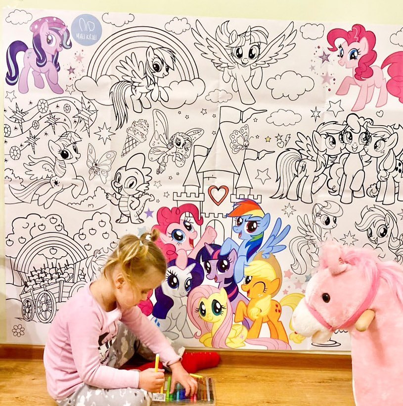 Ponys | RIESIGE Malvorlage 120 х 150 cm