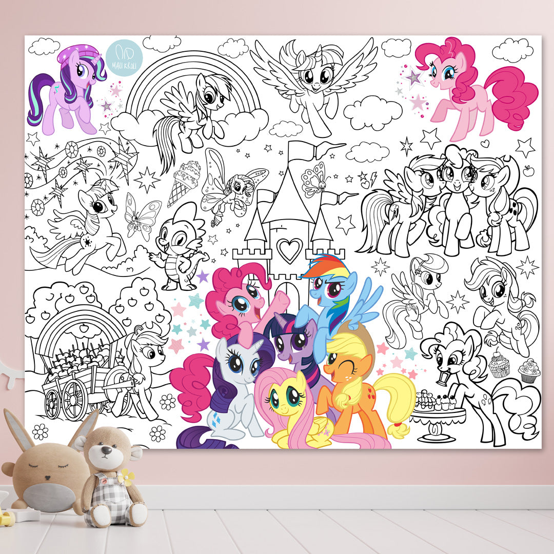 Ponys | RIESIGE Malvorlage 120 х 150 cm