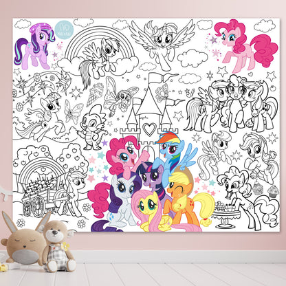 Ponys | RIESIGE Malvorlage 120 х 150 cm