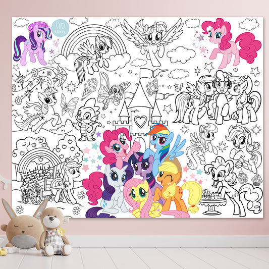 Ponys | RIESIGE Malvorlage 120 х 150 cm