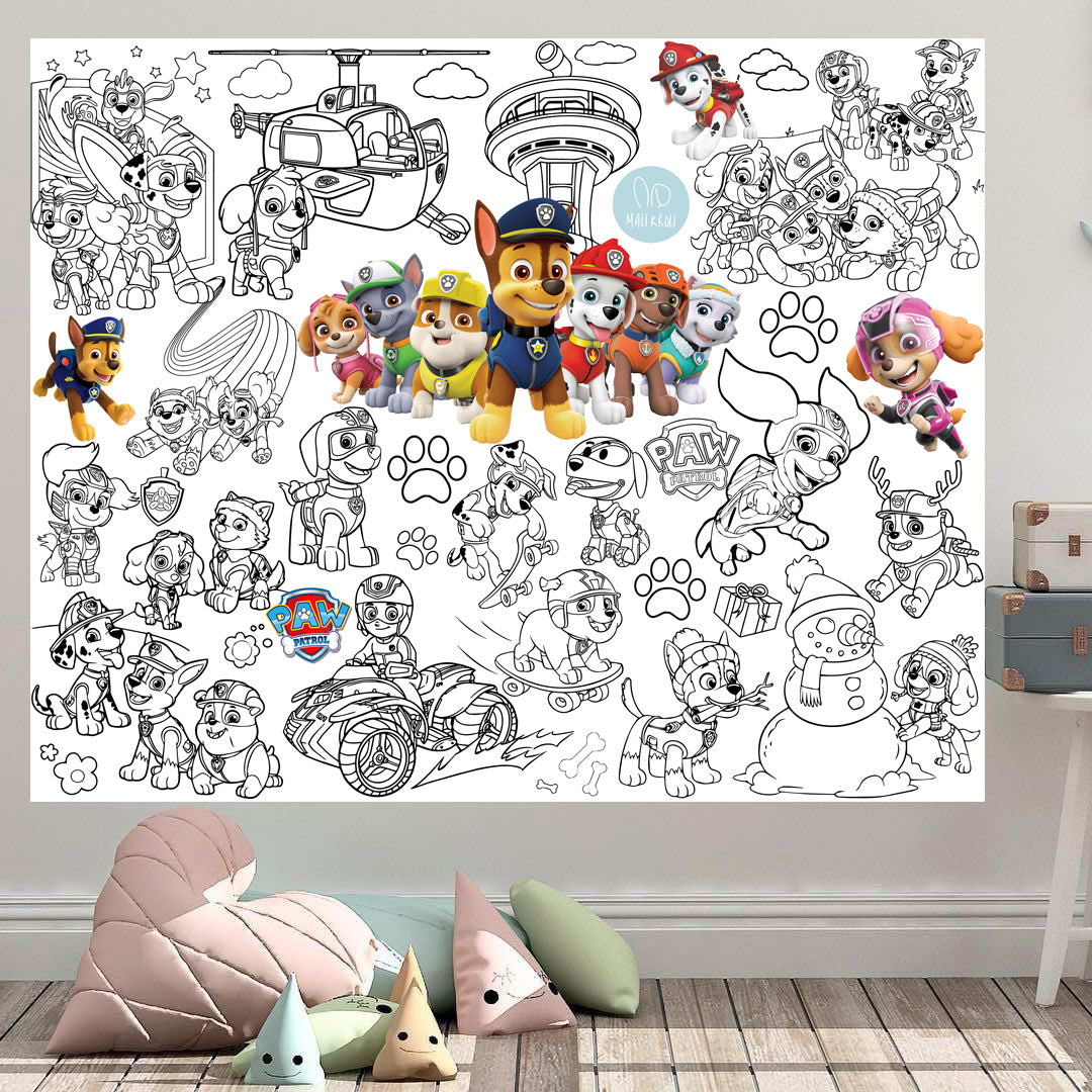 Welpen | RIESIGE Malvorlage 120 х 150 cm